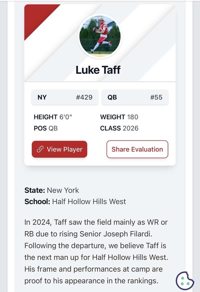 Luke Taff 2026 QB (@luketaff17) on Twitter photo Thank you <a href="/PrepRedzoneNY/">Prep Redzone New York</a> and <a href="/PRZcory/">Cory Lemer</a> for the tanking! Looking forward to showing what I can do this season
<a href="/GeraldFilardi47/">Gerald Filardi</a> <a href="/Whosyourpatti7/">Anthony Patti</a> <a href="/Coach_Fetter/">Coach Kris Fetter</a> Thank you <a href="/PrepRedzoneNY/">Prep Redzone New York</a> and <a href="/PRZcory/">Cory Lemer</a> for the tanking! Looking forward to showing what I can do this season
<a href="/GeraldFilardi47/">Gerald Filardi</a> <a href="/Whosyourpatti7/">Anthony Patti</a> <a href="/Coach_Fetter/">Coach Kris Fetter</a>