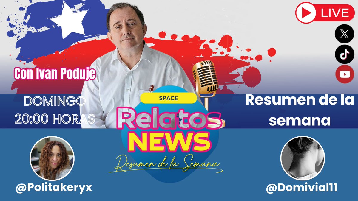 Pᴼᴸᴵᵀᴬᴷᴱᴿᵞˣ ♥ Vᴵˢᶜᴱᴿᴬᴸᴹᴱᴺᵀᴱ Rᴱ Fᴬᶜᴴᴬ 🇨🇱 (@politakeryx) on Twitter photo Nos vemos esta noche junto a <a href="/ipoduje/">Ivan Poduje</a>
<a href="/Domivial11/">🇨🇱DomiVial💘 antiwoke y anticomunista</a>
Conversando sobre el acontecer político nacional.
Te esperamos 😉
20:00 hrs Nos vemos esta noche junto a <a href="/ipoduje/">Ivan Poduje</a>
<a href="/Domivial11/">🇨🇱DomiVial💘 antiwoke y anticomunista</a>
Conversando sobre el acontecer político nacional.
Te esperamos 😉
20:00 hrs