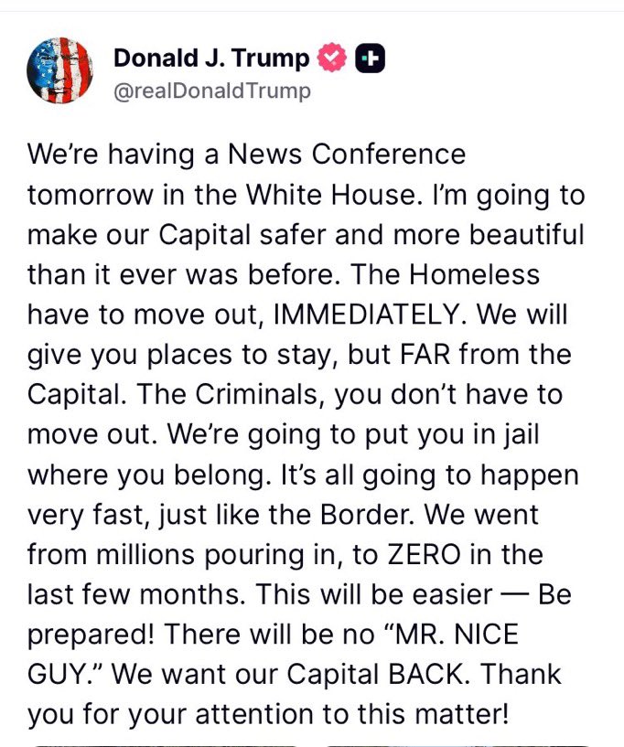 Washington DC is one of the most beautiful and safest cities in the United States. I think it’s the best place to live in the entire country. Trump is fabricating lies to consolidate his power.