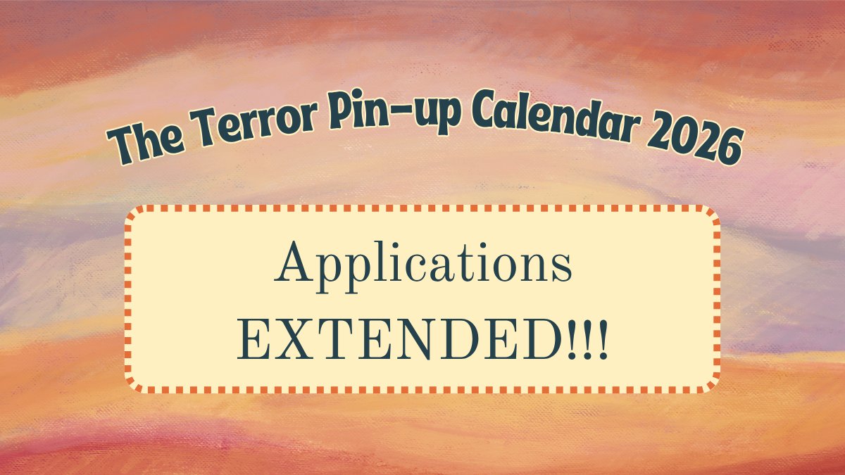 theterrorpinup's tweet photo. Applications have been EXTENDED!
You have until Friday, August 15th, to apply as an artist or writer for The Terror Pin-up Calendar 2026!
https://t.co/fwYpA0bTWE
#TheTerror #AMCTheTerror #TheTerrorAMC https://t.co/ebRSWoE04r