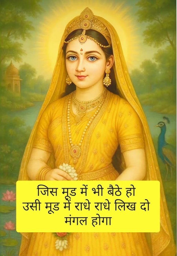कल शाम तक कोई अच्छी खबर मिलेगी बस मन से एक बार ( राधा राधा ) लिख दो..