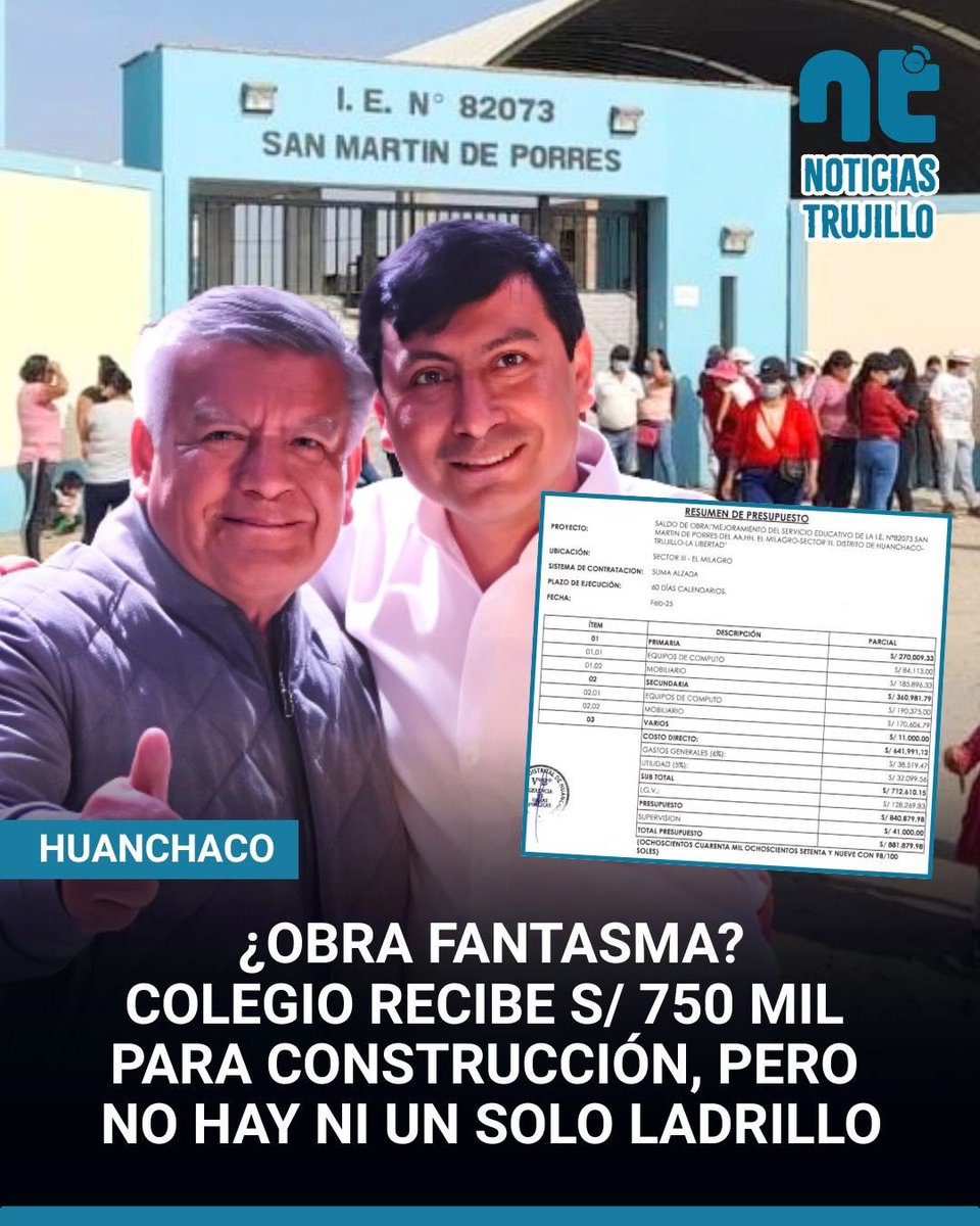 Noticias Trujillo (@ntrujillo_pe) on Twitter photo 😡 Siguen denuncias para autoridades de APP. En Huanchaco entregaron más de S/ 750 mil por “saldo de obra” en un colegio, pero no hay ni un ladrillo. Refrigeradoras a S/ 7,890, proyectores a S/ 15,800
¿Hasta cuándo seguirá el saqueo? y nadie hace nada <a href="/ContraloriaPeru/">Contraloría del Perú</a> 😡 Siguen denuncias para autoridades de APP. En Huanchaco entregaron más de S/ 750 mil por “saldo de obra” en un colegio, pero no hay ni un ladrillo. Refrigeradoras a S/ 7,890, proyectores a S/ 15,800
¿Hasta cuándo seguirá el saqueo? y nadie hace nada <a href="/ContraloriaPeru/">Contraloría del Perú</a>