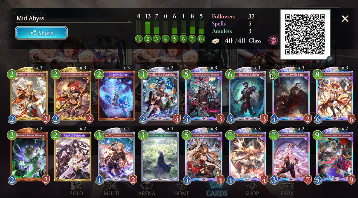 CrumpyCap's tweet photo. Back to the ladder grind and another good ol' winstreak. Apollo still putting in work where needed and the ratios feel quite nice still. #ShadowverseWB #シャドバWB https://t.co/CYTWqUK9hn