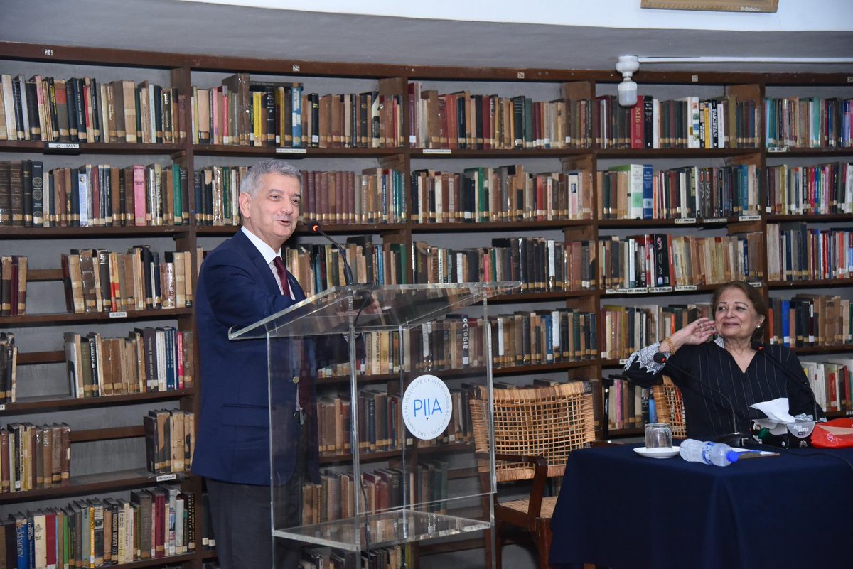 TC_KarachiBK's tweet photo. Honored to be invited by Pakistan Institute of International Affairs (PIIA), one of the Pakistan's oldest &amp; most important thinktanks, to deliver a speech &amp; presentation on “My Stay in Pakistan &amp; Türkiye-Pakistan Relations”. Grateful to Hon. Dr. Hassan for her warm hospitality. https://t.co/nUW1enefYQ