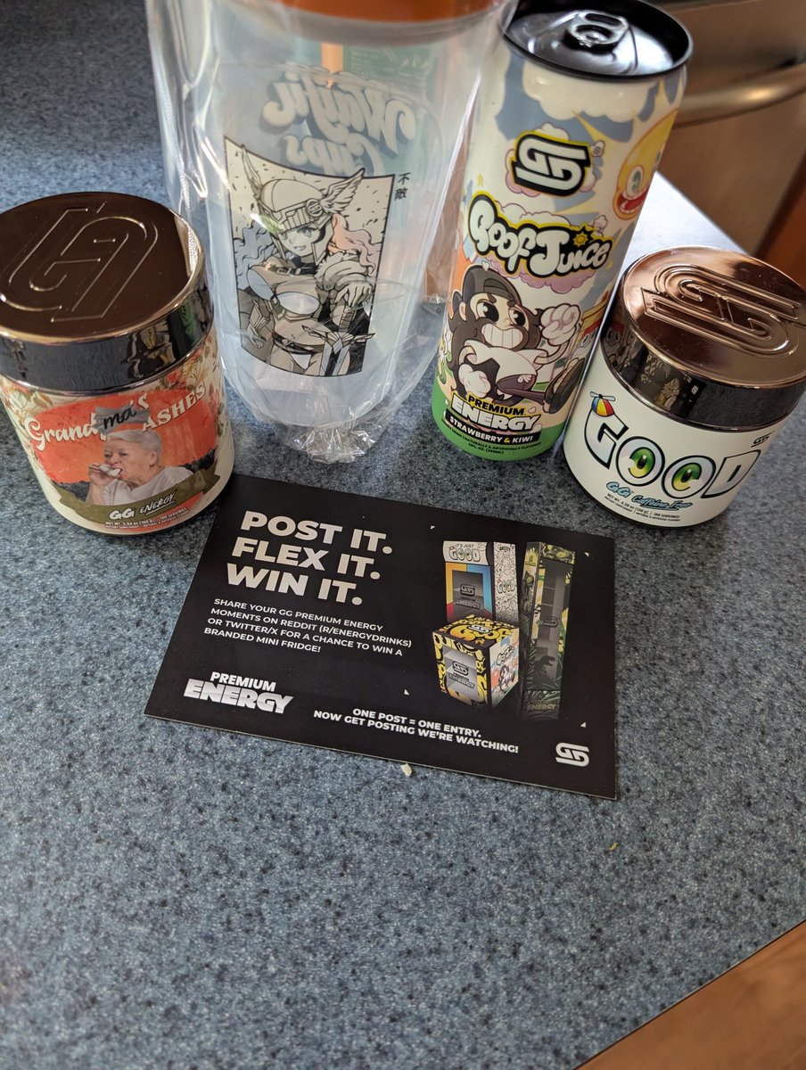 gumbogrease's tweet photo. Just wanted to give a shout out to @GamerSupps for the free 'goof juice' energy drink with my order. You guys are always awesome!! #gamersupps #goonsgaming #codegoons #ggenergy #energydrink https://t.co/VVQkutYged