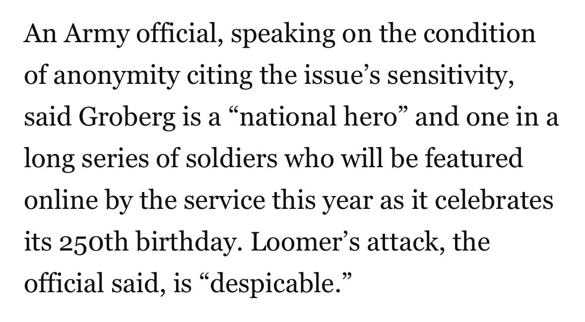 Wesley Morgan (@wesleysmorgan) on Twitter photo Gen. Randy George, Army Chief of Staff, was <a href="/FlorentGroberg/">Florent Groberg</a>โs first brigade commander in Afg.
Vice Chief Gen. Jim Mingus was his secondโGroberg *literally saved his life* by tackling that suicide bomber.
That neither of them has stood up for him on the record isโฆdisappointing. Gen. Randy George, Army Chief of Staff, was <a href="/FlorentGroberg/">Florent Groberg</a>โs first brigade commander in Afg.
Vice Chief Gen. Jim Mingus was his secondโGroberg *literally saved his life* by tackling that suicide bomber.
That neither of them has stood up for him on the record isโฆdisappointing.