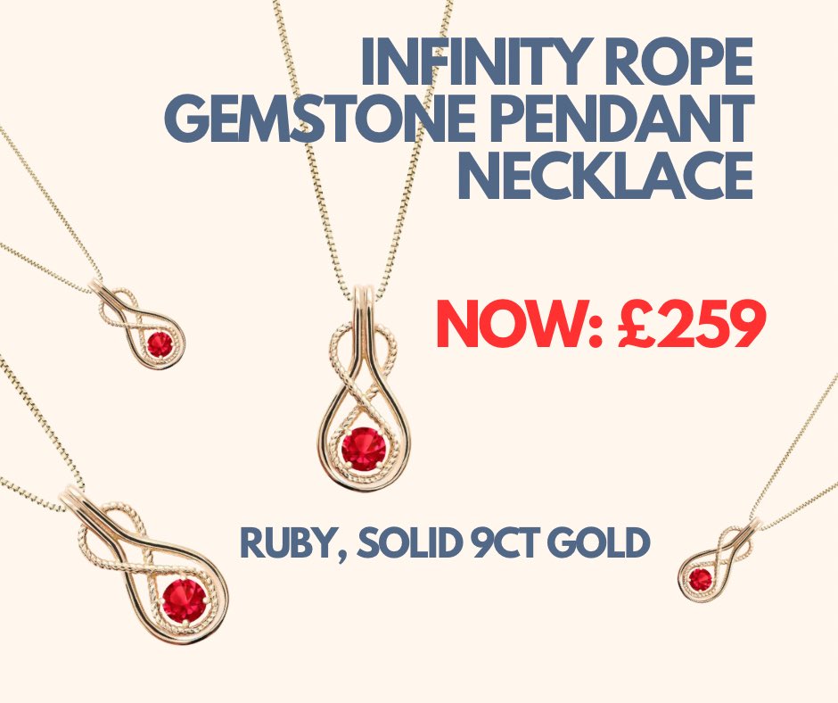 ProductsToShop's tweet photo. Gold Boutique 🎁 Ruby Infinity Rope Gemstone Pendant Necklace in 9ct Gold. Was: £339 NOW: £259 https://t.co/VNt5uXBXzJ Ends: 22/08/25
#goldnecklace #rubynecklace #rubygemstone #infinityropenecklace #redandgold #redandgoldjewellery #jewellery #aff #goldboutique https://t.co/0uiIyhMJnO