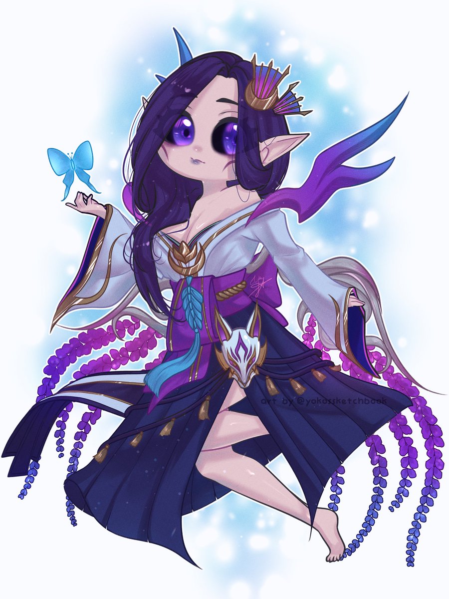 💙💜🌸Chibi Spirit Blossom Morgana🌸💜💙
#LeagueOfLegends #Fanart #Morgana #SpiritBlossom #ChibiArt