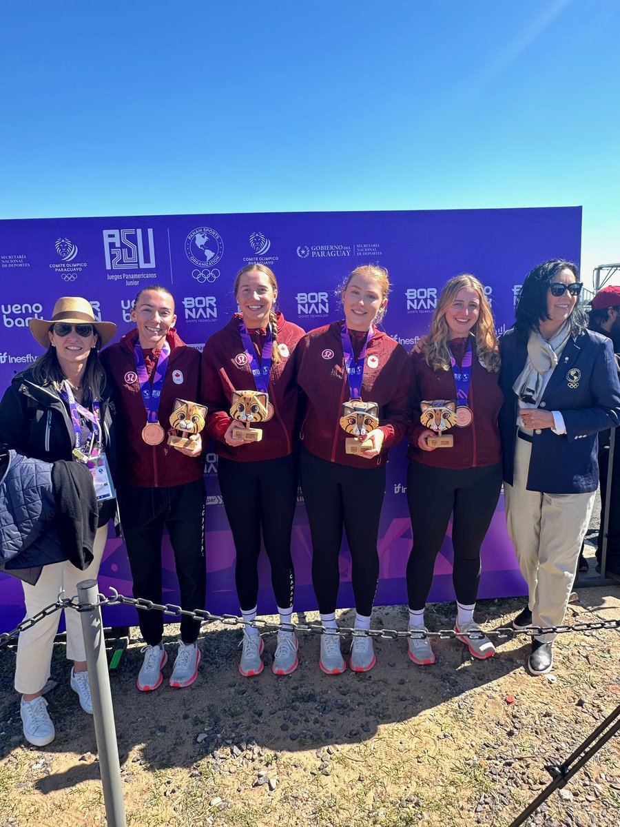 rowingcanada's tweet photo. Congrats to the Junior PanAmerican Games crew Riley
Richardson, Ella McKinley, Firinne
Rolfe, and Alessandra Tuttle who took home 🥉BRONZE🥉today in the W4-!
Go team Canada! 🇨🇦
#TeamCanada #RowingCanada #UnitedByWater https://t.co/AQTdETKny7
