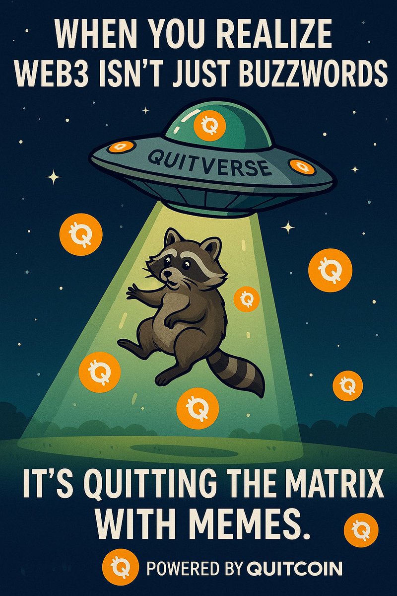 clarapeter23's tweet photo. @_Quitcoincrypto @ephraim_akundu @easytrend_ @BasilJ53050 @danielmax247 @matthewanietie @spek_marshal @CharityUdeh3 @SathZKP @willjay03 @GideonKhelz 🚀🐾 From 9-to-5 grind to cosmic meme freedom.
Welcome to the Quitverse — where the only deadline is the next punchline.
#Quitcoin #Web3 #MemesToEarn https://t.co/tnpO8jpgp9