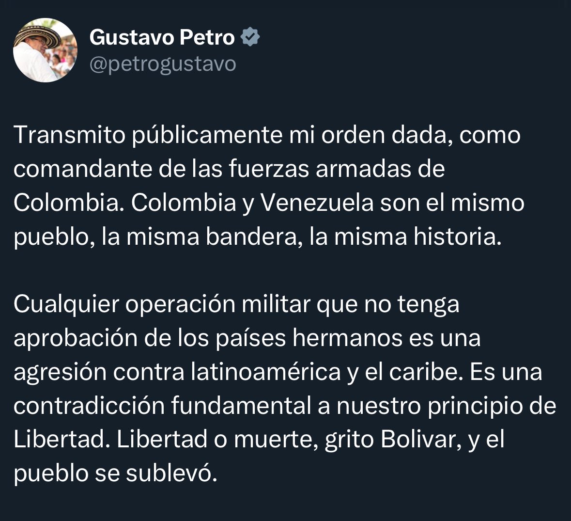 Petro, usted cállese que sale en 11 meses. 

A usted lo vamos a mandar a extraditado a los Estados Unidos por cómplice del cártel de los soles.

Terminarás junto a Maduro en el CECOT