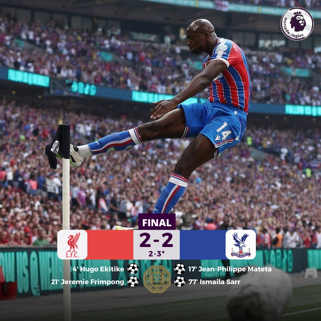 ¡FELICITACIONES AL CRYSTAL PALACE POR CORONARSE CAMPEONES DE LA COMMUNITY SHIELD POR PRIMERA VEZ EN LA HISTORIA!