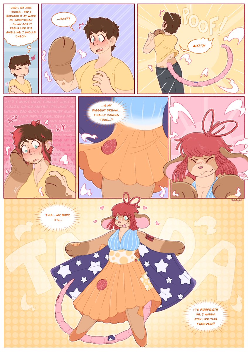 Dreams come true (plush mouse TF comic for a friend!)