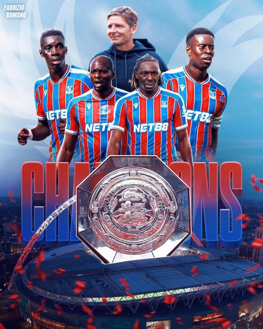 ¡¡¡CRYSTAL PALACE ES CAMPEÓN DE LA COMMUNITY SHIELD!!!
¡¡¡LAS AGUILAS SIGUEN HACIENDO HISTORIA!!! ¡¡¡SE CARGARON AL LIVERPOOL POR PENALES TRAS EMPATAR 2-2!!!
¡¡¡CRYSTAL PALACE ES EL PRIMER CAMPEÓN DE LA TEMPORADA EN INGLATERRA!!!