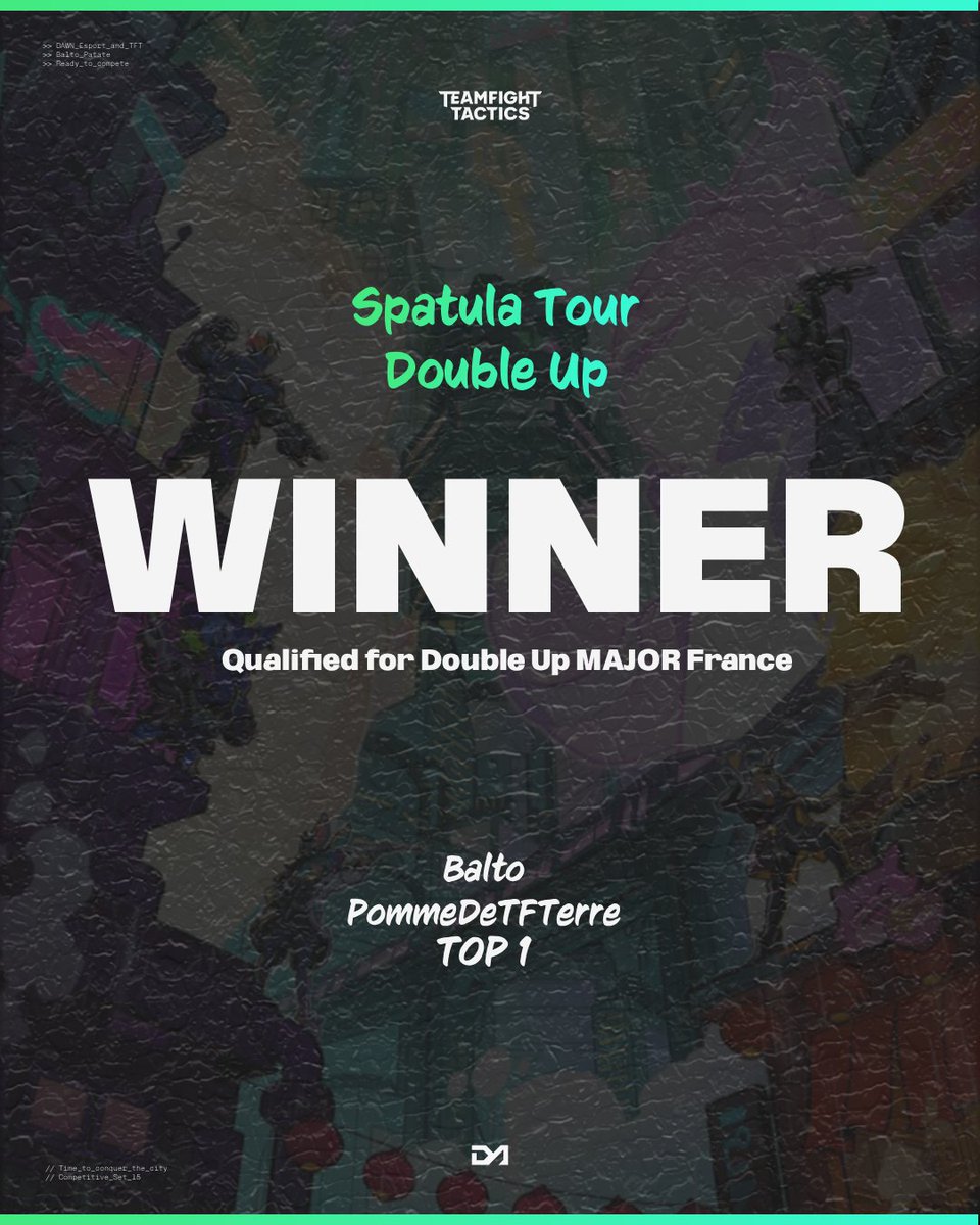 La série gagnante ne s'arrête pas 🤩

A hauteur de 7 match, nos champions ont fait SIX top 1, devançant tous les autres compétiteurs avec une marge immense ! Avec brio, ils sont qualifiés pour le Double Up MAJOR France en octobre.

Quelles stars, nos joueurs 💫

#DWN #TFT