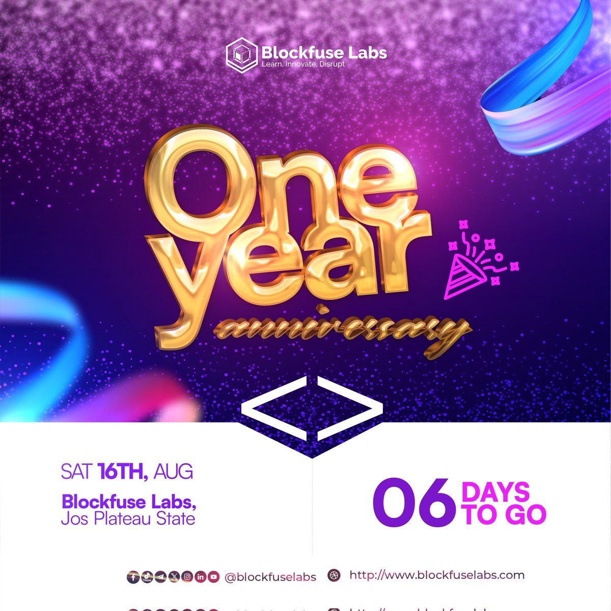 blockfuselabs's tweet photo. 6 Days to Go!
Six days away from one year of learning, building, and disrupting — together.
And here’s the truth: none of it works without you.
The builders.
The dreamers.
The doers.
You are the reason we are thriving.
#BlockfuseTurns1 #FromZeroToBuilder #Web3Africa https://t.co/2OdJbrIBFU