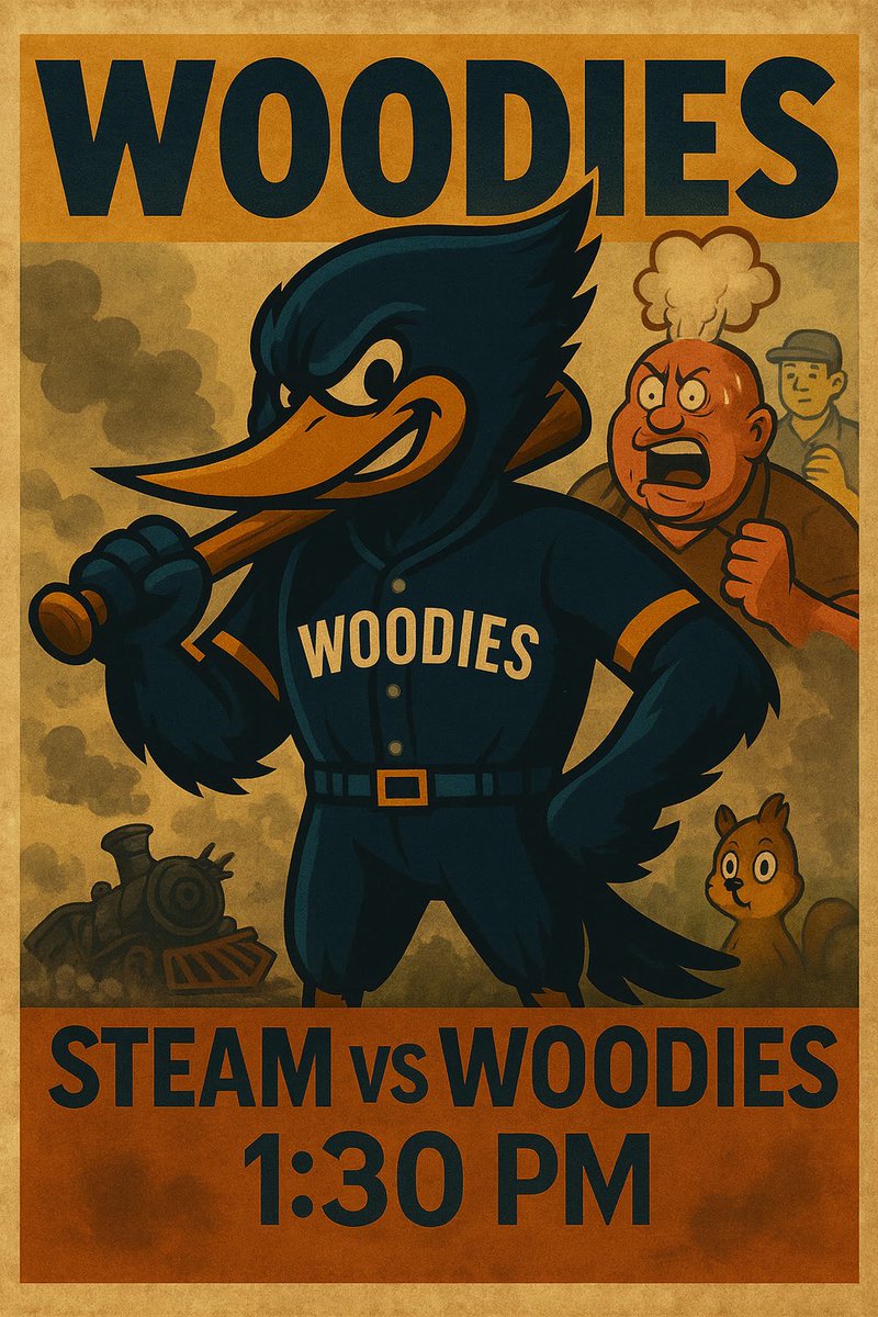 Woodies vs <a href="/TheTeaSteam/">Tea Steam</a> 1:30pm first pitch from Aberdeen for a spot in the State Semifinal #FearTheFeather
