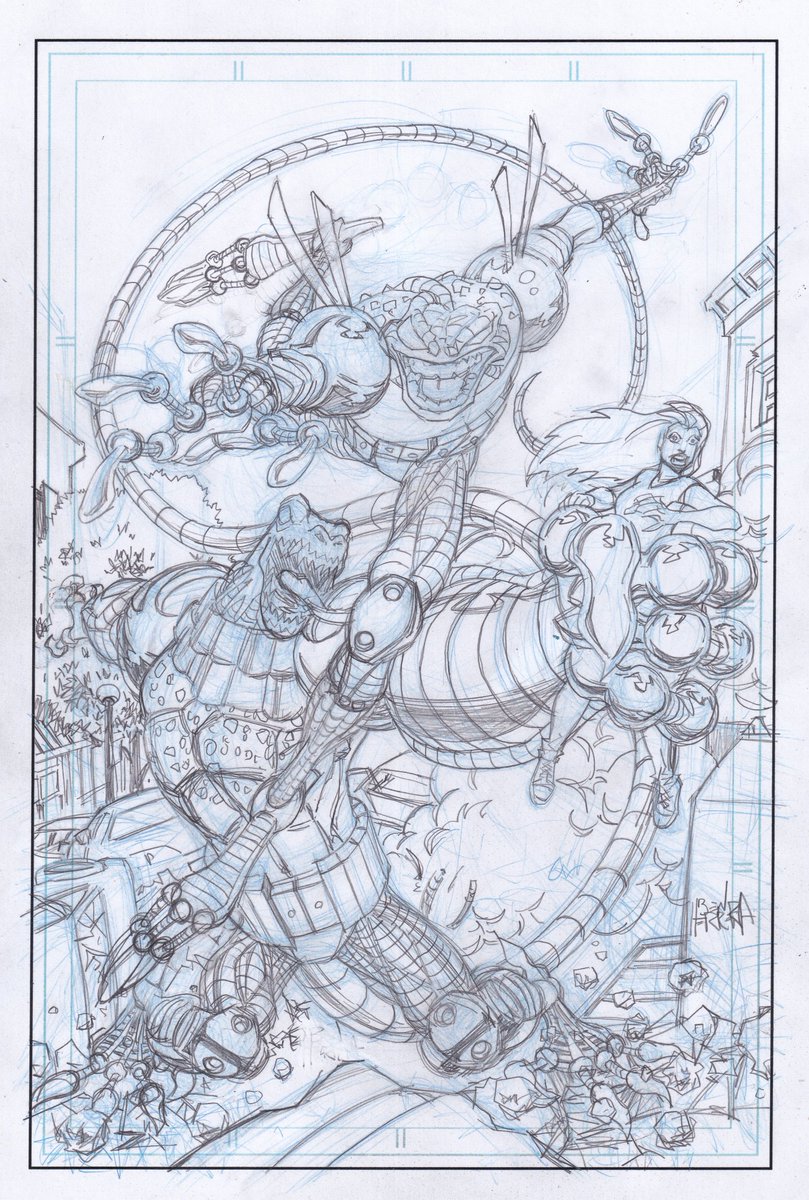 I thought you all might wanna check out the original pencils, scanned pencils, process inks, and final inks to my recent Cyberfrog cover/pin-up. If anyone's interested in the original pencils they're for sale. It's drawn on an 8 1/2x11 board. Just lemme know.