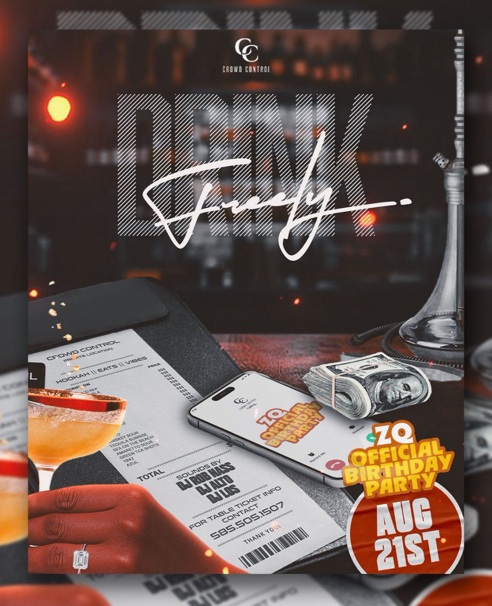 I’m a Leo of course I’m having a party 🎈 

8.21 Let’s Get It 😈

DRINK FREELY 😅

🎟️: square.link/u/L60PO2RP