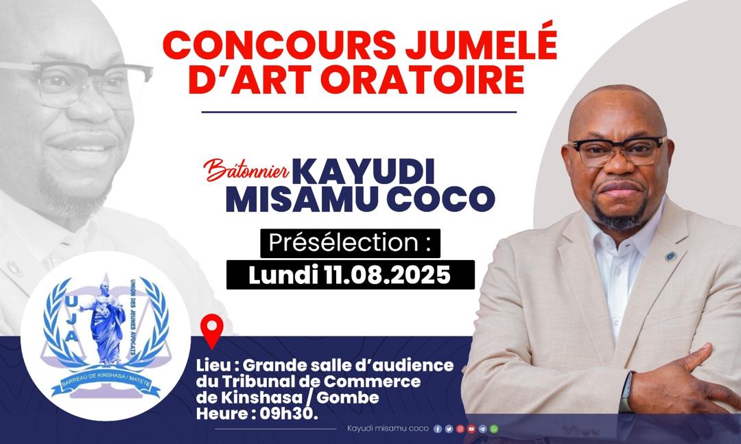 RDV ce lundi 11.08 - Salle d’audience du Tribunal de Commerce de Kinshasa/Gombe à partir de 9h30'.