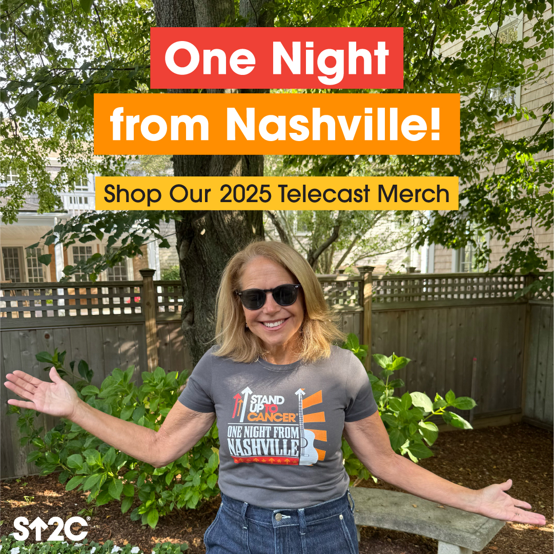 We are FIVE days away from #StandUpToCancer's biggest night of the year! The SU2C Telecast is coming to you from Nashville on August 15th. Shop exclusive show merch now. @KatieCouric got hers and you can get yours at StandUpToCancer.org/ShopTelecast. 💛🎸