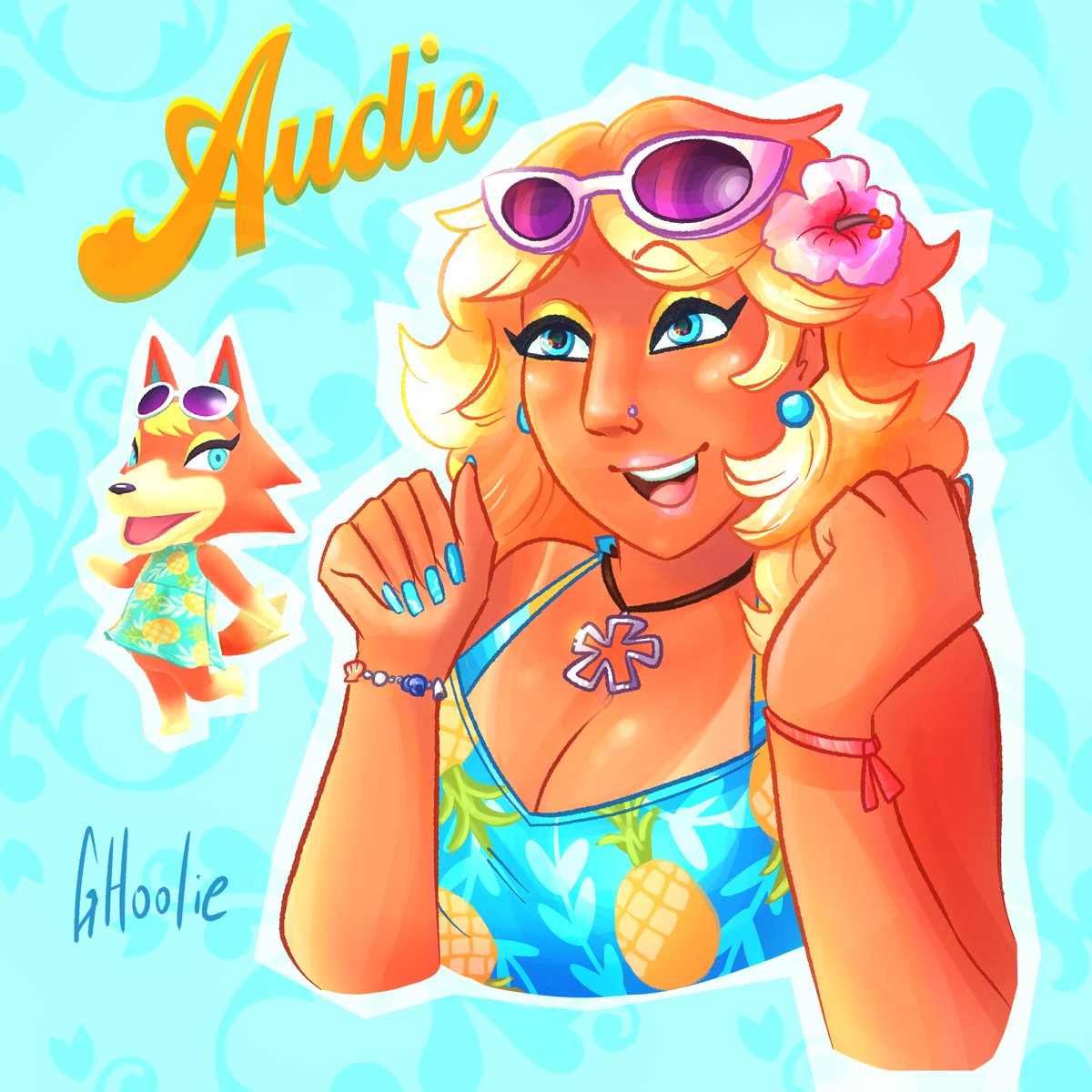 gh_oolie's tweet photo. Audie 🌺🏝️ #AnimalCrossing #acnh #acnhaudie #acnhfanart https://t.co/SbkfDMYE8J