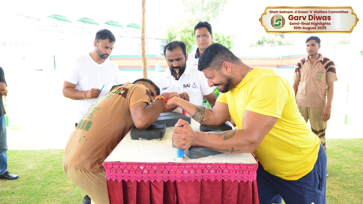 GreenSwelfares's tweet photo. 💥 A day of passion, pride, and pure sportsmanship! The Semi-final of #GarvDiwas on 10th August was a spectacle of skill &amp; determination.
Kudos to every player who gave their all for the game! 🙌

#ShahSatnamJiGreenSWelfareCommittee #SemiFinalHighlights https://t.co/KrrdL4Bk7P