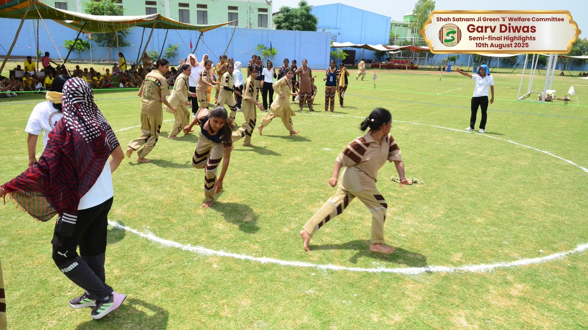 GreenSwelfares's tweet photo. 💥 A day of passion, pride, and pure sportsmanship! The Semi-final of #GarvDiwas on 10th August was a spectacle of skill &amp; determination.
Kudos to every player who gave their all for the game! 🙌

#ShahSatnamJiGreenSWelfareCommittee #SemiFinalHighlights https://t.co/KrrdL4Bk7P