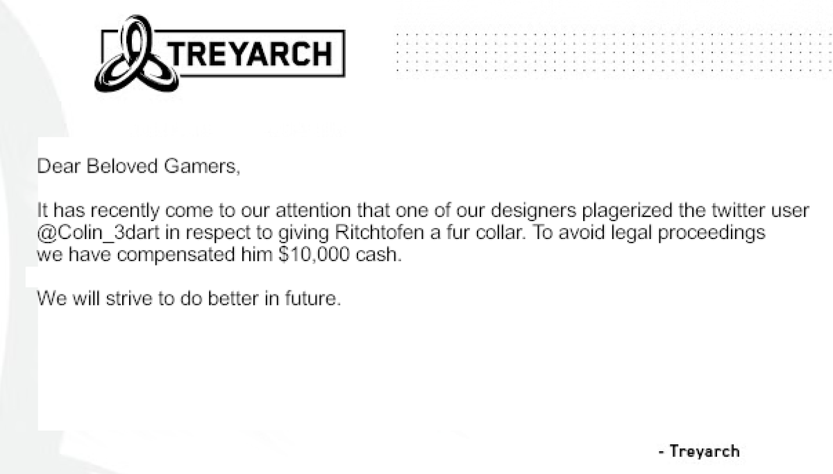 colin_3dart's tweet image. Real and true statement from Treyarch 🙏