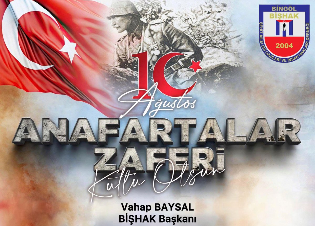 #AnafartalarZaferi’nin 110’uncu yıl dönümünde; 
Anafartalar Kahramanı Gazi Mustafa Kemal Atatürk başta olmak üzere canıyla, kanıyla mücadele ederek düşmana geçit vermeyen tüm kahraman Şehitlerimizi ve Gazilerimizi rahmet, minnet ve saygıyla anıyorum.🇹🇷
<a href="/bishak12/">BİŞHAK Derneği</a>