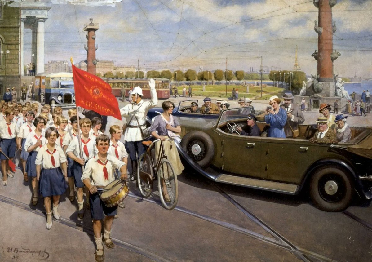 "Turistas extranjeros en Leningrado" - Ivan Alekseevich Vladimirov, 1937.