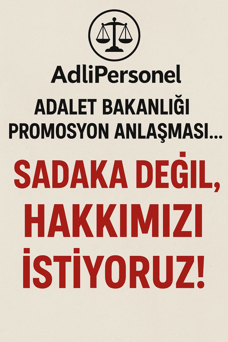 Adalet_Personel's tweet photo. 📉 Enflasyon her gün cebimizden çalıyor.
🏦 Bankalar, maaşlarımızla milyarlar kazanıyor.
🧾 3 yıl için verilen 70-80 bin TL'ler artık sembolik kaldı.

📢 Gerçekçi, adil ve güncel bir promosyon istiyoruz!
Talebimiz: 300.000 TL

#AdaletBakanlığıTekSes300Bin https://t.co/ON47vcjoVP