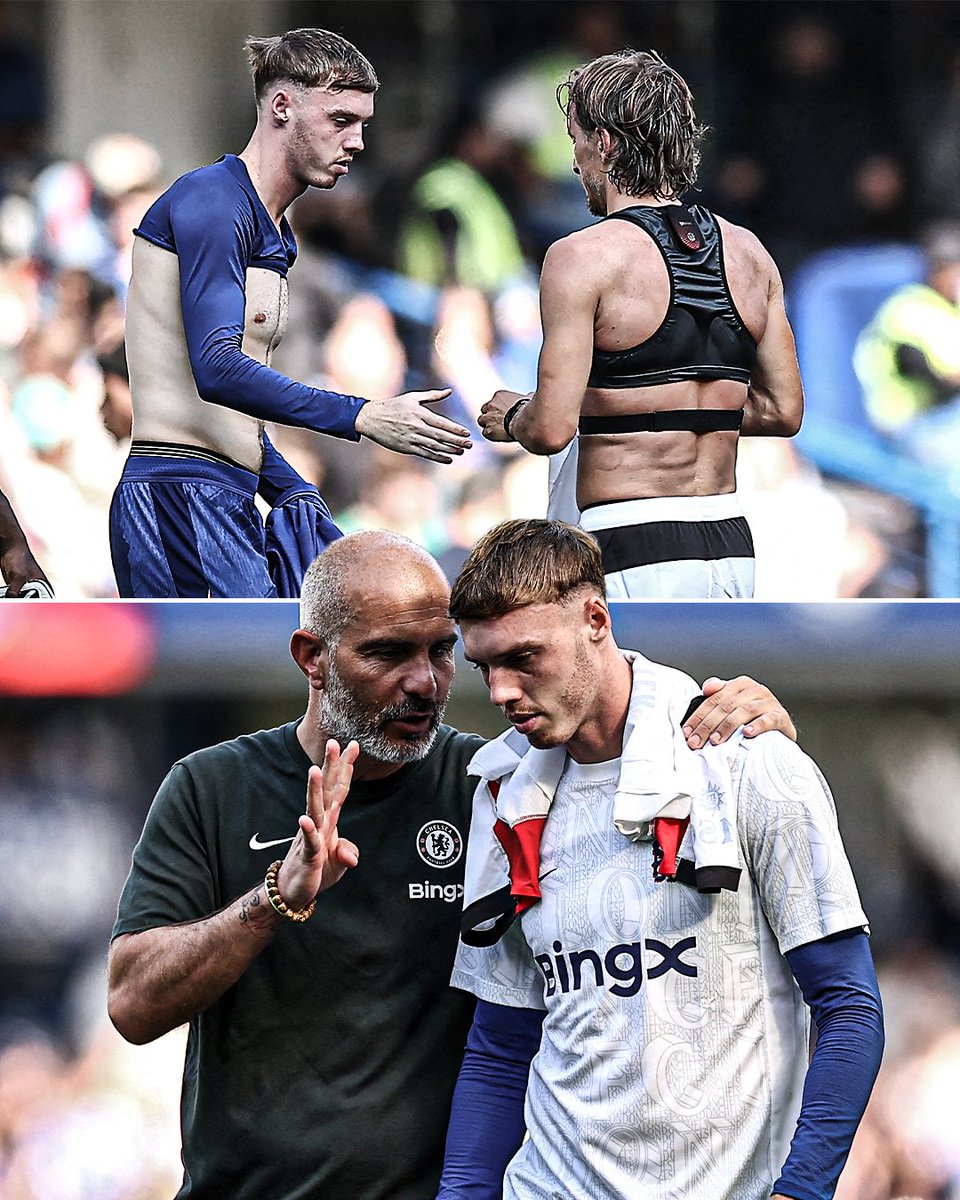 Cole Palmer and Luka Modrić swapped shirts at the end of Chelsea vs. Milan 🤝