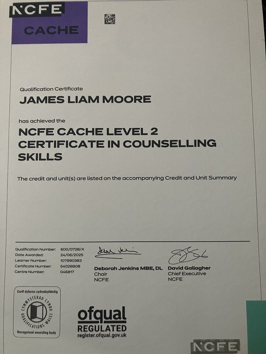 Proud to get this completed and already be on the Level 3, working towards changing full-time careers. 
If anyone on here works in the field of counselling/psychology I would love to have a conversation about how you gained practical experience/found job opps once fully qualified