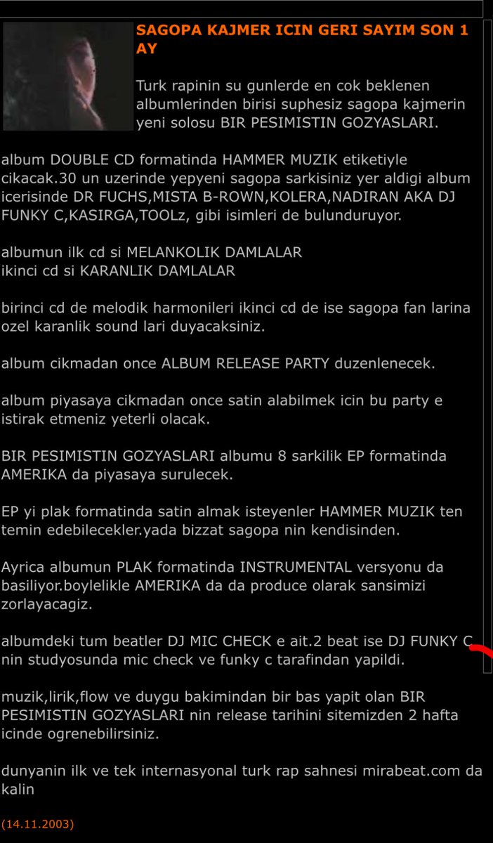 Yeni bir bilgi daha. Bpg albümü 8 parça olacak şekilde plak şeklinde basılıyormuş. Amerika için.  Hammer müzikten ve sagodan temin edileceğini de söylemiş sago.  Ama şuan piyadada yok. Neden olmadı hiç bir bilgi yok. <a href="/Sagopakajmerrap/">Sagopa Kajmer</a>