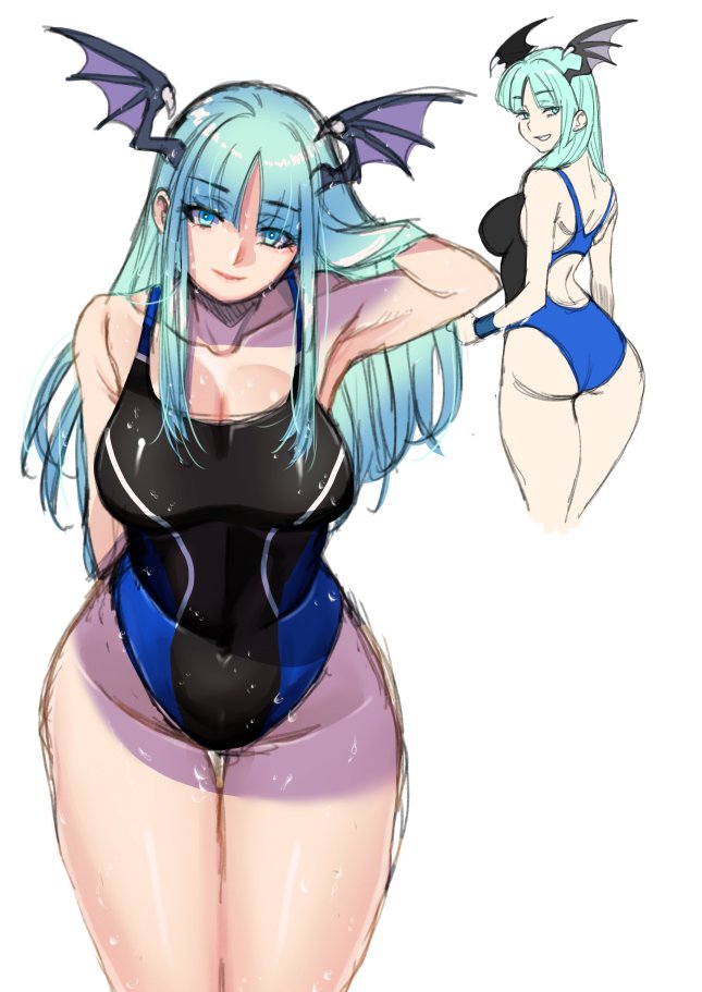 モリガン様に競泳水着を着ていただいた