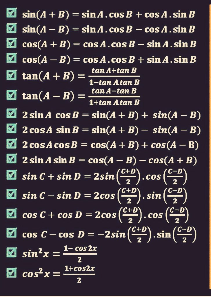 yes_sir____'s tweet image. #trigonometry #formulas #mathematics #maths #math🌹