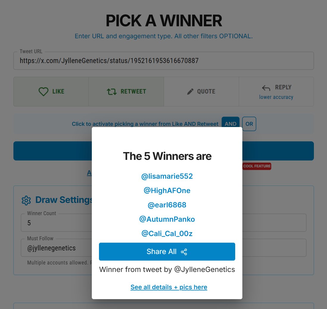 JylleneGenetics's tweet image. Cloud Ripper Giveaway Winners Announced! 

Congratulations to Our Winners:

@lisamarie552 @HighAFOne
@earl6868 @AutumnPanko @Cali_Cal_00z

WINNERS: Please check your direct messages

Thank you for participating! Sign up on our website for more giveaway opportunities. #Giveaway