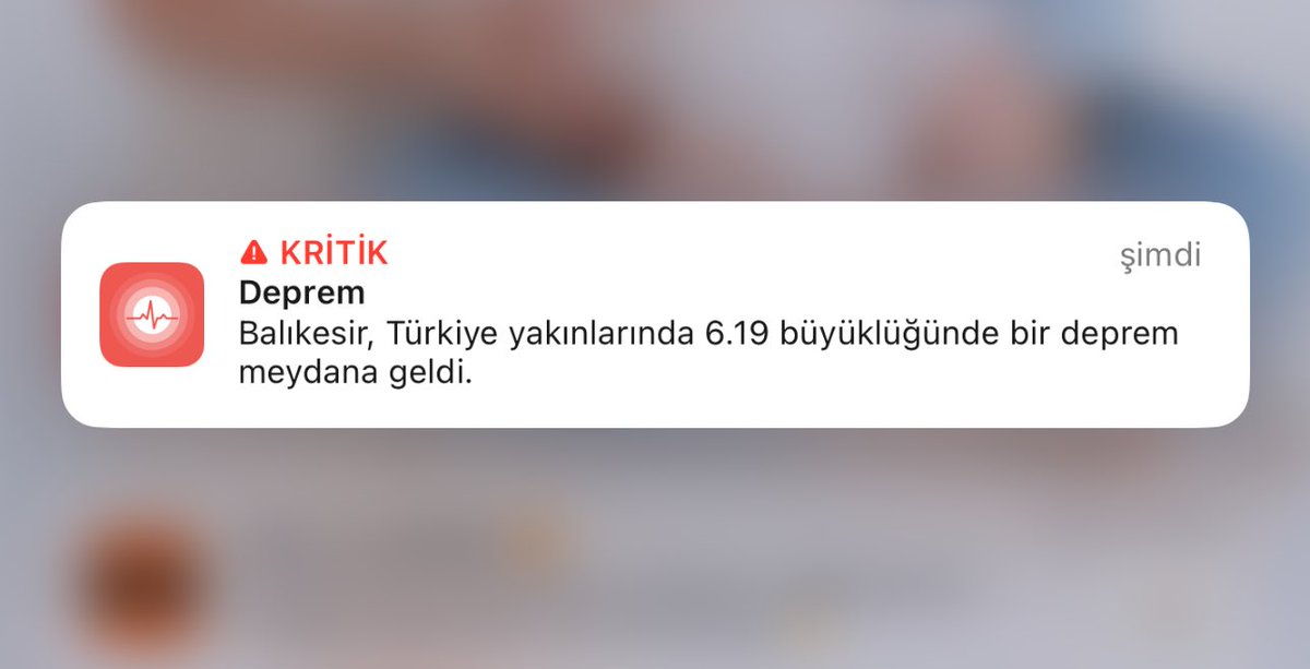 Balıkesir 6.2 diye bildirim geldi :( inşaaALLAH can kaybı yoktur #deprem