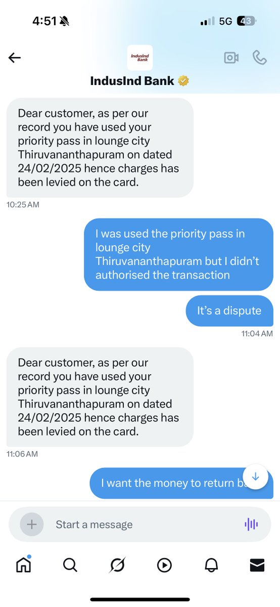 SandeepParidala's tweet photo. Disappointed from IndusInd Bank. Instead of repeatedly calling me to convert my outstanding into EMI, you should focus on addressing customer complaints. Even chatbots are more effective in communication. Same message for all my requests, which is quite absurd.
@MyIndusIndBank https://t.co/lM5WesA6hl