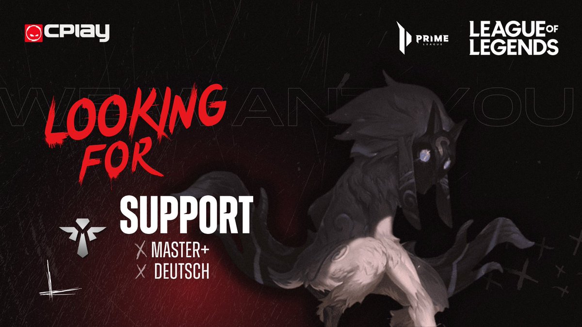 [#LOL] Nach einem erfolgreichen Split &amp; einer nicht so erfolgreichen Rele geht es für uns in die Planung für die nächste Season in der Div.4!

Dafür suchen wir einen neuen Support:
➡️Master+
➡️Deutsch

Bei Interesse gern das Formular ausfüllen:
forms.gle/4kKoWBxjBVHeq4…

#THESQUAD