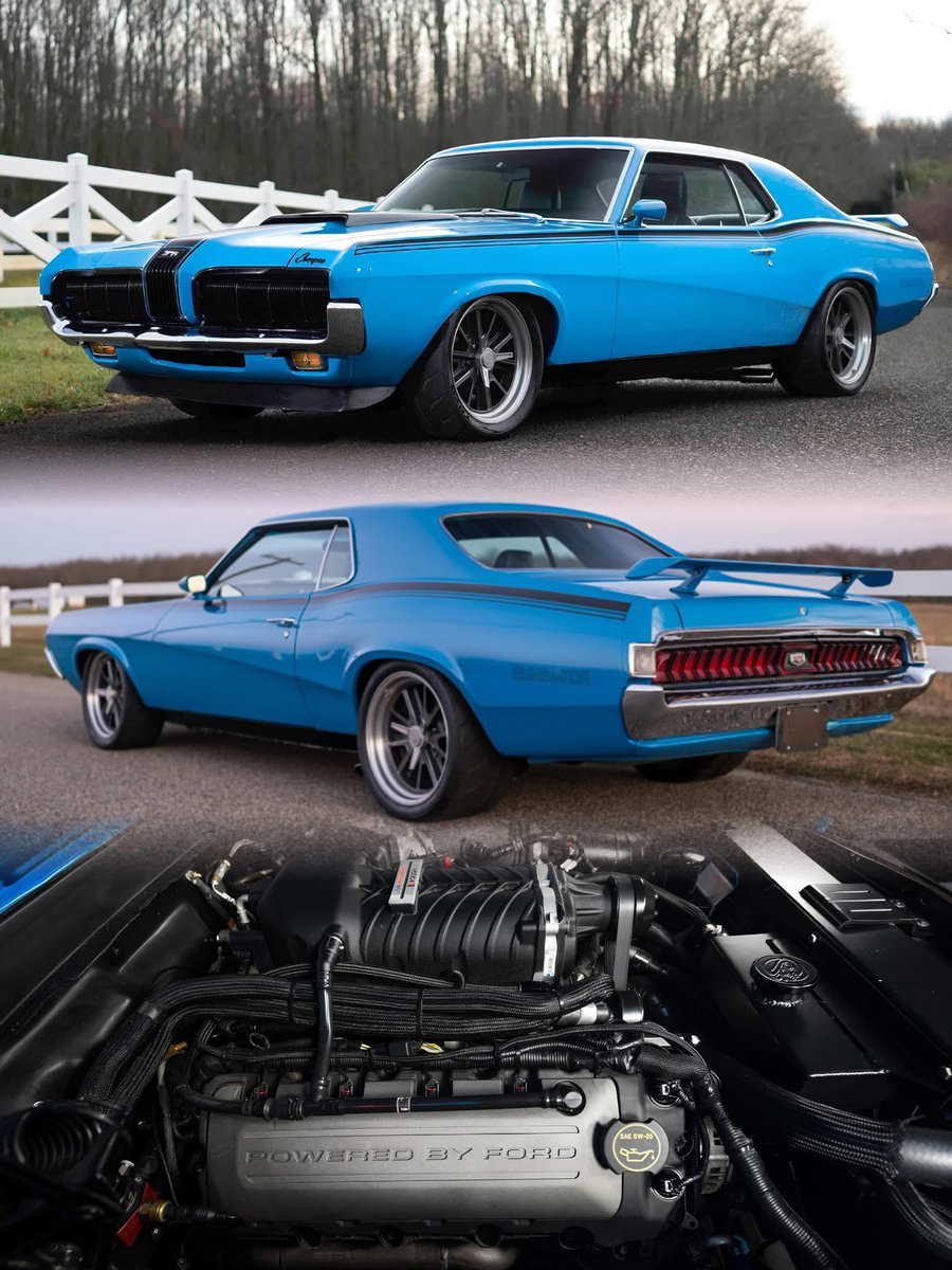 CarManToday's tweet photo. 1970 Mercury V8
#MercuryCougar #CougarEliminator #ProTouring #Restomod #RoushPowered #CoyoteSwap #SuperchargedV8 #ClassicMuscle #AmericanMuscle https://t.co/JQmkF6Z8X8