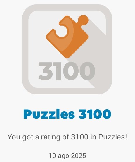 Mi nuevo techo en Puzzles de #Ajedrez queda en 3.100.

 <a href="/chesscom_es/">Chess.com en Español</a>