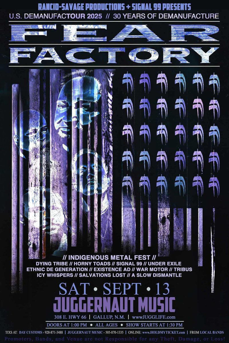 existencead's tweet photo. Page AZ was great! Now on to the next. We got tickets for this one. Hit us up for those and we’ll see ya there! Cheers! #existencead #indigenousmetalfest2025 #fearfactory @FearFactory https://t.co/0qeDGxrfBf