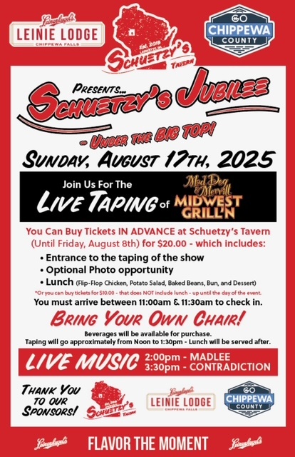 DogMerrill's tweet photo. 🎪 What’s better than Schuetzy’s Jubilee?
🎪 Schuetzy’s Jubilee… with a live Mad Dog &amp; Merrill® TV taping on Sunday, August 17th!

We’re bringing the sizzle, the sauce, and the side-splitting stories straight to the heart of the party. 🍖🎤💥 https://t.co/O0ku5c2WRh