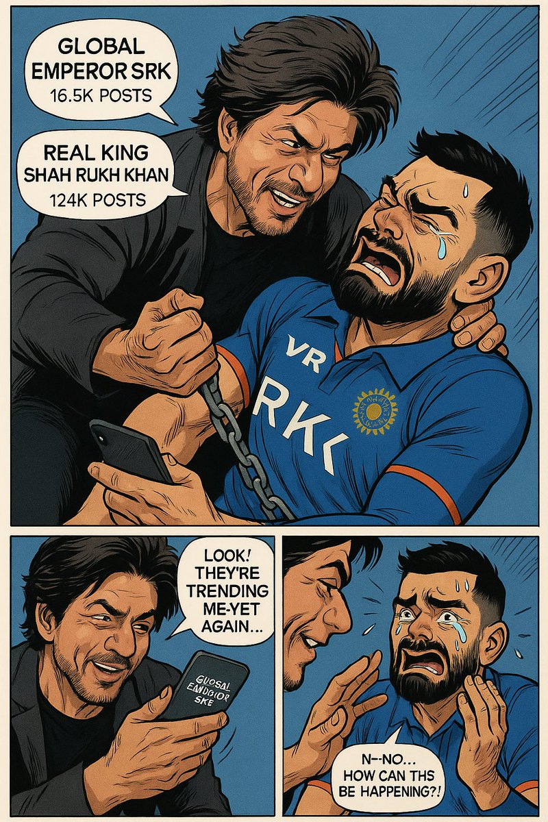 New Comic Strip for the current Scenario 

ALL HAIL THE KING KHAN FANS 🙏🔥
#ShahRukhKhan #King 

REAL KING SHAHH RUKH KHAN
GLOBAL EMPEROR SRK