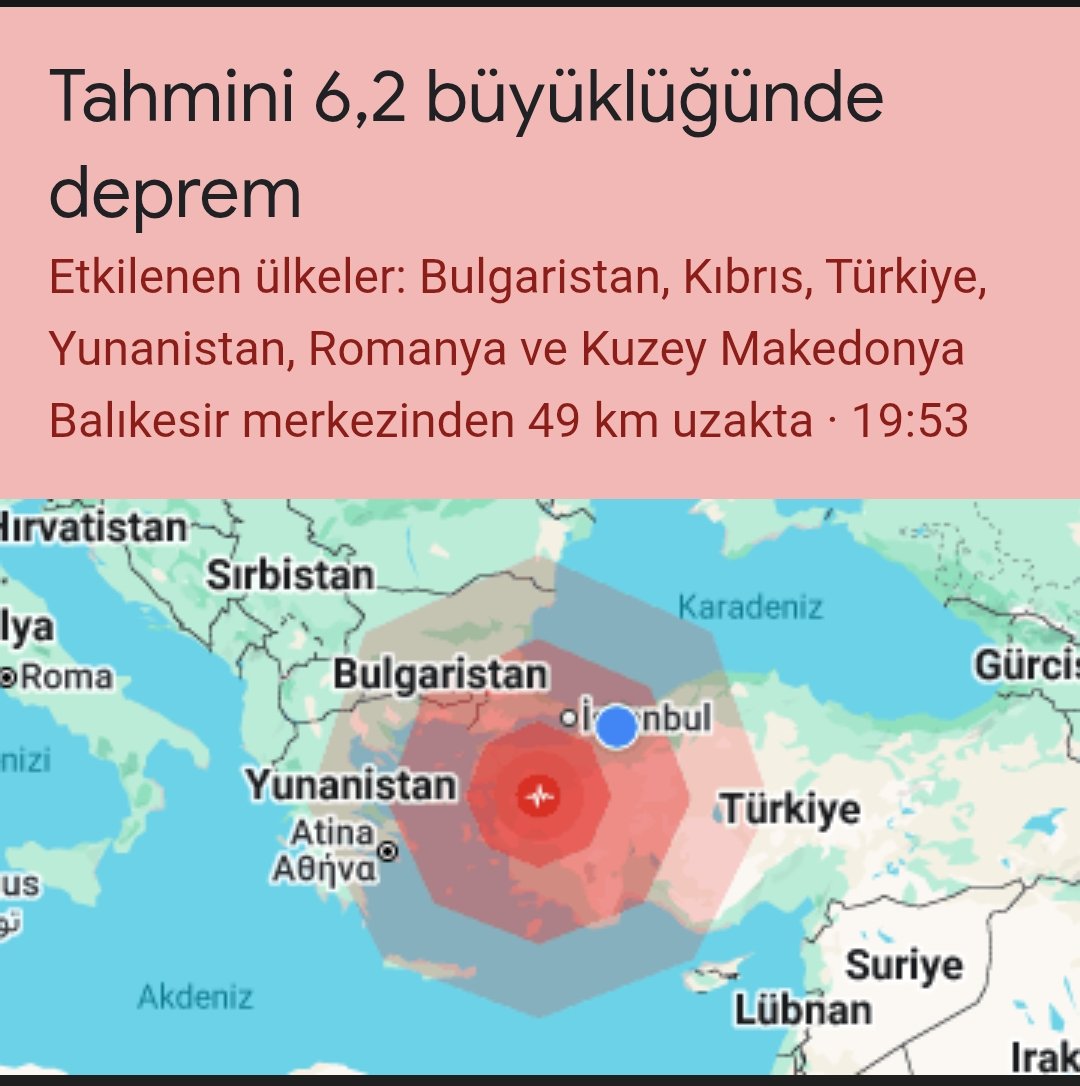 Depremi hisseden, etkilenen herkese geçmiş olsun. Umarım can ve mal kaybı yaşanmamıştır.