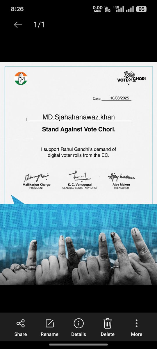 I fully support Leader of Opposition Mr <a href="/RahulGandhi/">Rahul Gandhi</a> ji’s demand regarding digital #VotersList