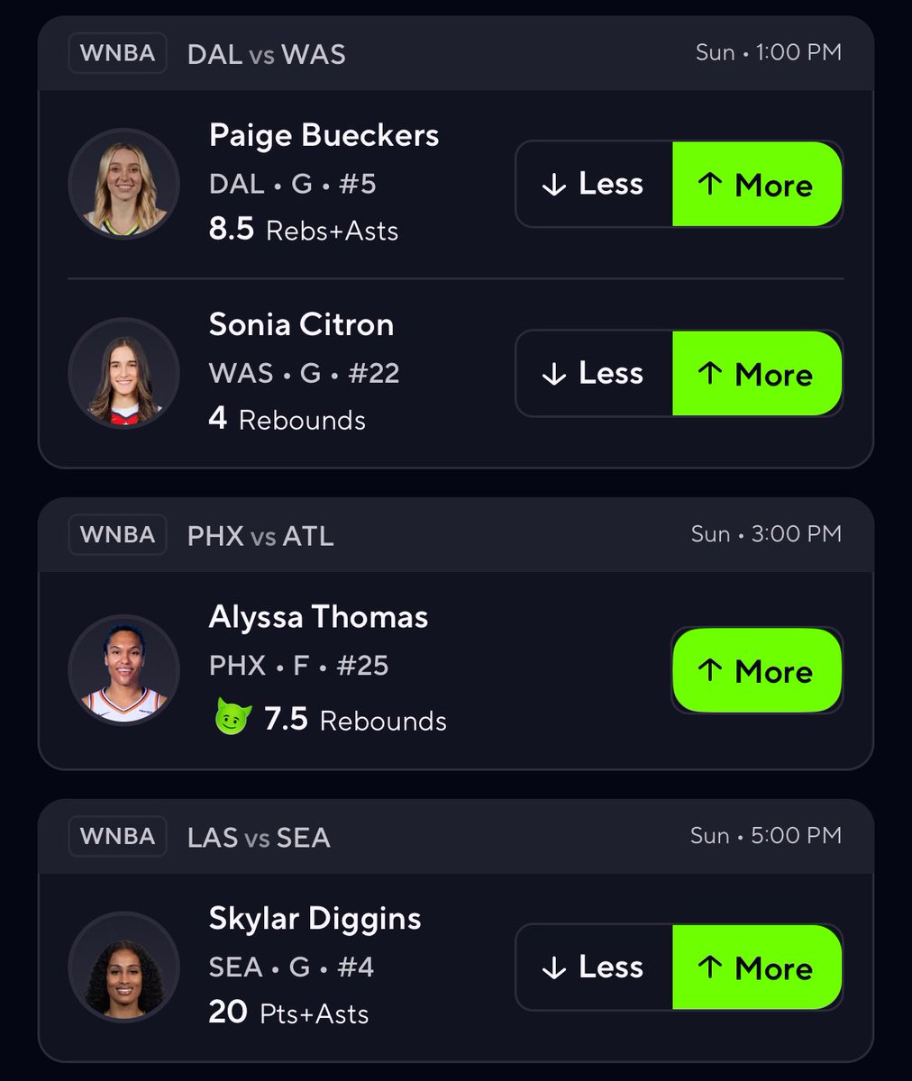 PrizePicks WNBA Slip 🏀

$100 to someone who like / rt ❤️
