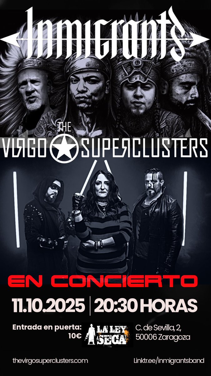 TVSuperclusters's tweet image. Comunicados a la Tierra 🌍
Diario de abordo del Capitán Frank Iván fecha estelar 10082025.

¡2 nuevas fechas!

4 Octubre 2025 Sala Dime que me quieres en Madrid con @inmigrantsband .
11 Octubre 2025 Sala Ley Seca en Zaragoza con @inmigrantsband .

De aquí a las estrellas ✨